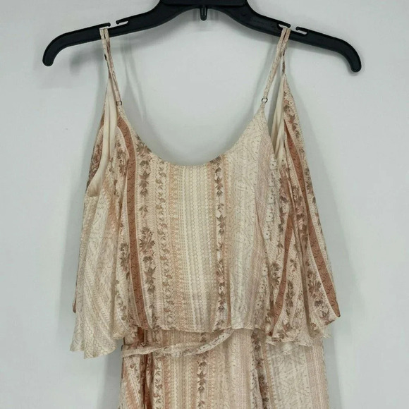 The Jetset Diaries Dress Women's Sz XS Brown Halcyon Floral Sleeveless Wrap Mini - Picture 9 of 9